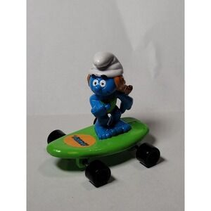 Vintage Applause Hardees Peyo Smurfette Green Skateboard Figures PVC